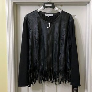 New never worn Pamela McCoy Fringe Leather Jacket